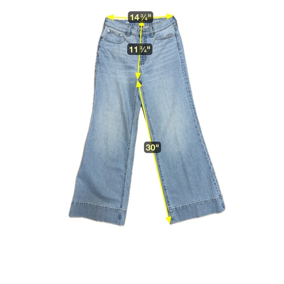 J. Crew '96 Denim Trouser Jeans High Rise Wide Leg Womens Size 28 Classic - Picture 8 of 8